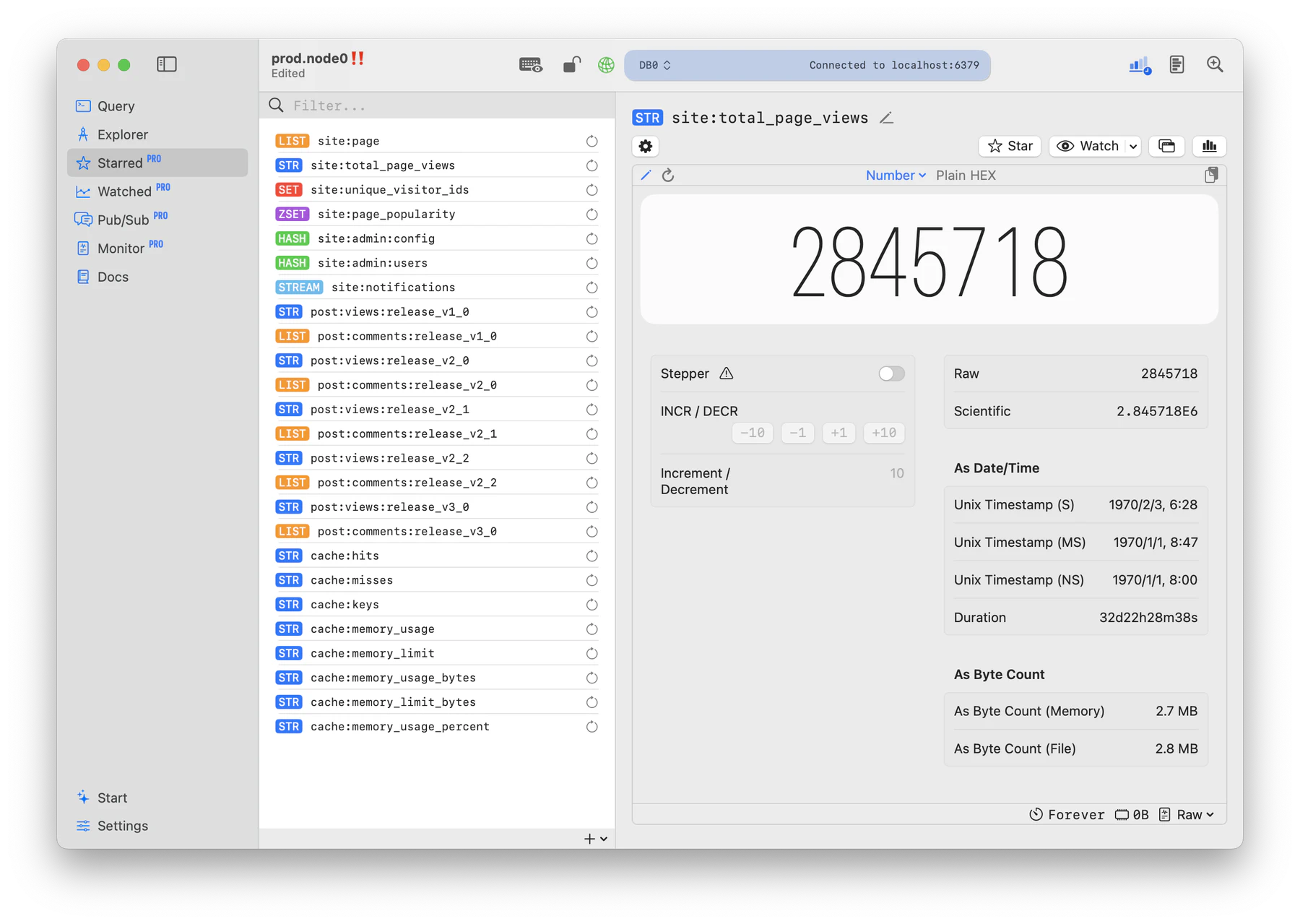 Manage most used keys
